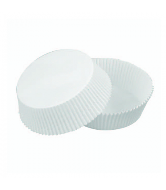 Caissette papier de cuisson ronde blanche siliconée   H21mm - 100Pcs