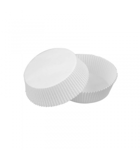 Caissette papier de cuisson ronde blanche siliconée   H32mm - 100Pcs