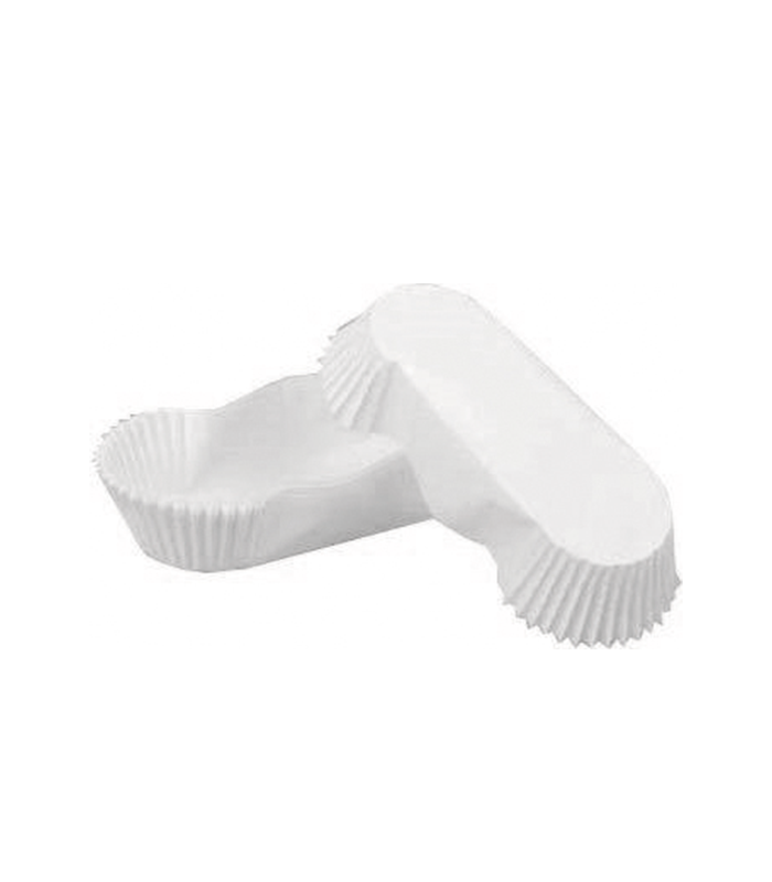 Caissette papier ovale blanche  100x50mm H20mm - 1000Pcs
