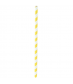 Chalumeau papier jaune/blanc  6mm  H210mm - 600Pcs
