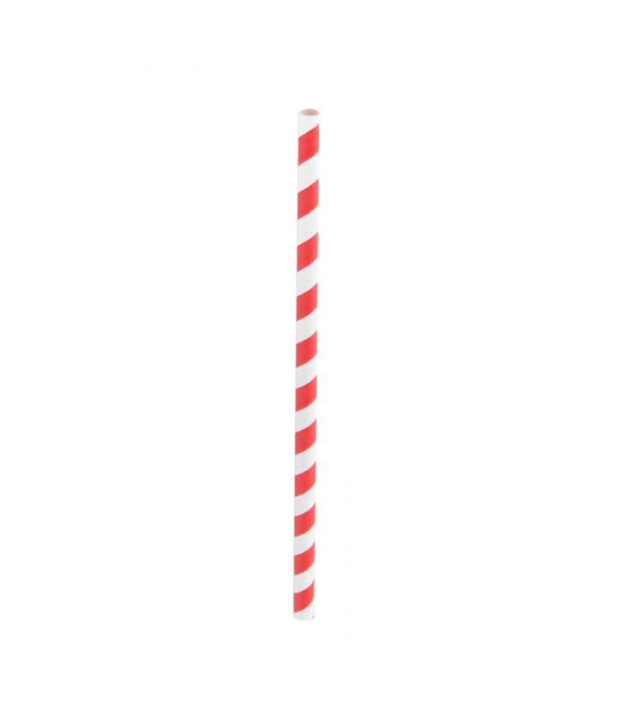 Chalumeau papier smoothie rouge / blanc  H197mm - 3000Pcs