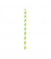 Chalumeau papier smoothie vert citron / blanc  H197mm - 3000Pcs