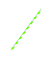 Chalumeau papier vert citron  / blanc emballé individuellement   H197mm - 3000Pcs