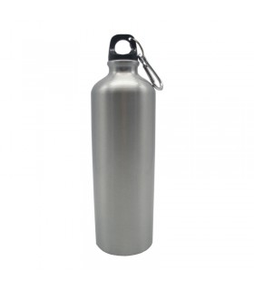 Bouteille à eau en aluminium avec bouchon mousqueton   H255mm 750ml - 24Pcs