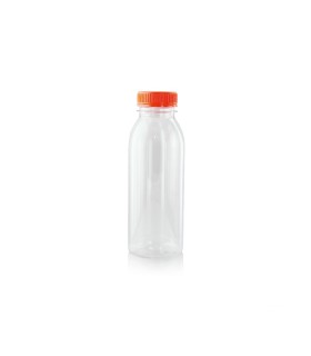 Bouteille transparente en plastique PET avec bouchon orange 61 H161mm 330ml - 220Pcs