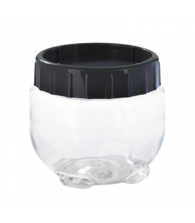 Bocal Bokolock en plastique PET réutilisable avec couvercle clipsable, empilable  H90mm 550ml - 36Pcs