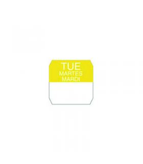 Rouleau étiquette jaune mardi  25x25mm - 1000Pcs