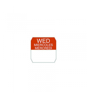 Rouleau étiquette rouge mercredi  25x25mm - 1000Pcs