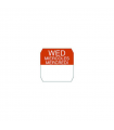 Rouleau étiquette rouge mercredi  25x25mm - 1000Pcs