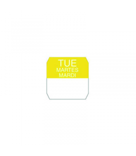 Rouleau étiquette soluble jaune mardi  25x25mm - 1000Pcs