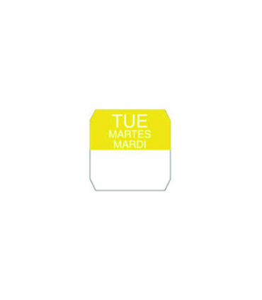 Rouleau étiquette soluble jaune mardi  25x25mm - 1000Pcs
