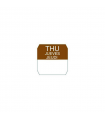 Rouleau étiquette soluble marron jeudi  25x25mm - 1000Pcs