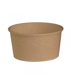 Combo Saladier en carton kraft et couvercle PET   H63mm 500ml - 500Pcs