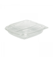 Saladier PET carré transparent  190x190mm H45mm 750ml - 150Pcs