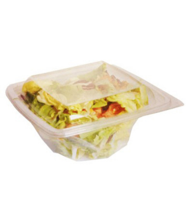 Saladier PET carré transparent vrillé  195x195mm H55mm 750ml - 400Pcs