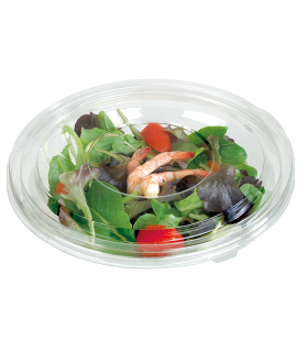 Saladier PET rond transparent avec couvercle   H50mm 750ml - 100Pcs