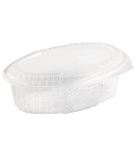 Saladier plastique APET ovale transparent 190x140mm H75mm 500ml - 400Pcs