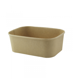 Saladier rectangulaire en kraft lamine pp 170x120mm H56mm 750ml - 200Pcs