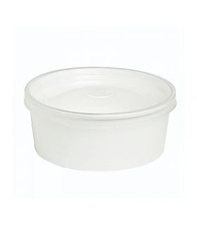 Saladier rond Blanc "Buckaty" et couvercle PET   H67mm 1 140ml-200Pcs