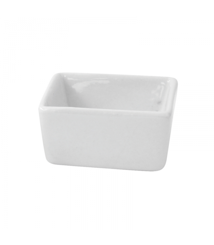 Mini bol cube en porcelaine blanc  51x51mm H25mm - 24Pcs