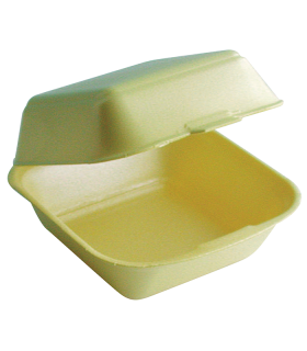 Coquille plastique PSE jaune double  130x132mm H68mm - 500Pcs
