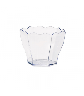 Mise en bouche plastique PS transparent forme fleur "Deva" 60x55mm H47mm 60ml - 600Pcs