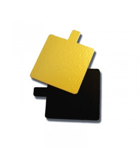 Carré avec languette carton double face or noir  80x80mm - 200Pcs