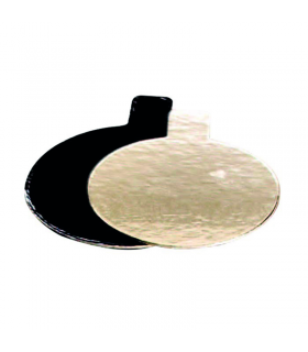 Rond avec languette carton double face or noir - 200Pcs