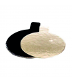 Rond avec languette carton double face or noir - 200Pcs
