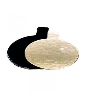 Rond avec languette carton double face or noir - 200Pcs