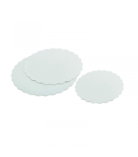 Rond festonné carton blanc - 250Pcs