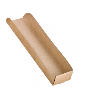 Support hot-dog en carton brun  250x55mm H32mm - 1000Pcs