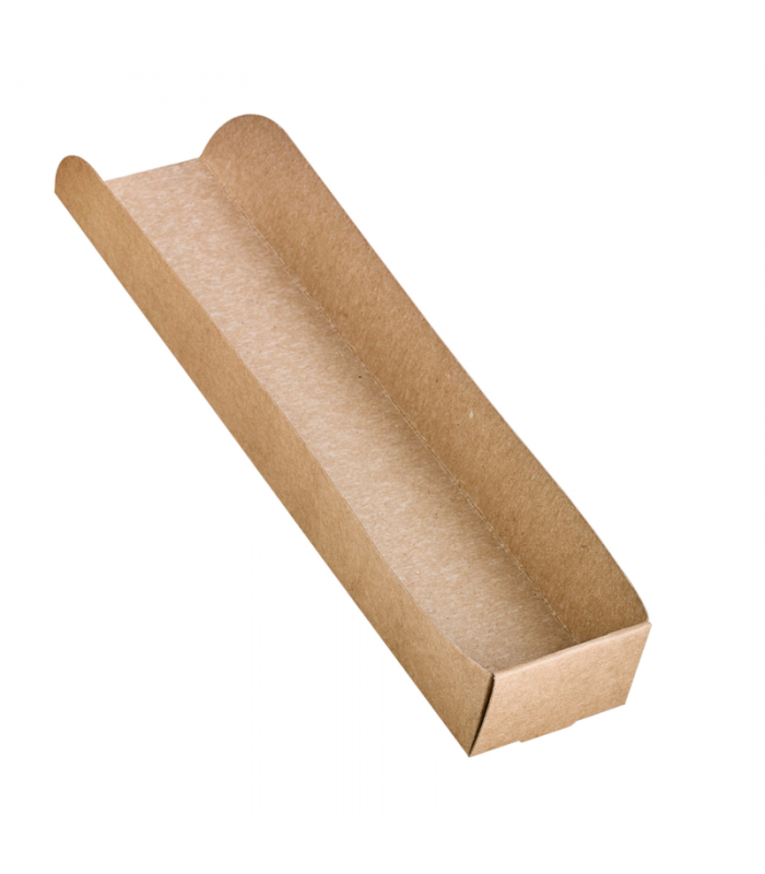 Support hot-dog en carton brun  250x55mm H32mm - 1000Pcs