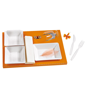 Insert carton orange pour vaisselle "Scandinavie"  410x270mm H25mm - 25Pcs