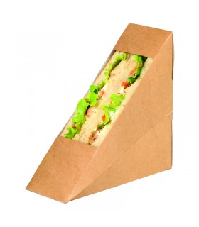 Triangle sandwich kraft simple à fenêtre PLA  55x120mm H120mm - 500Pcs