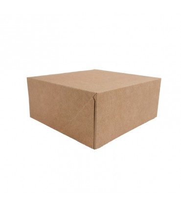 Boite pâtissière carton kraft brun  180x180mm H80mm - 50Pcs
