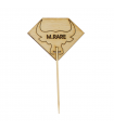 Pique à steak en bambou Rumpy décor tête de taureau, cuisson Medium Rare (saignant) 54mm H95mm -100Pcs