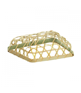 Socle bambou tressé pour cônes 130x130mm H30mm -20Pcs