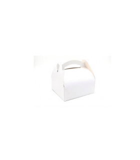 Boîte pâtissière carton blanche avec anse 200x200mm H170mm -50Pcs