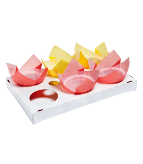 Plateau cuisson papier 6 alvéoles 287x192mm H30mm -50Pcs