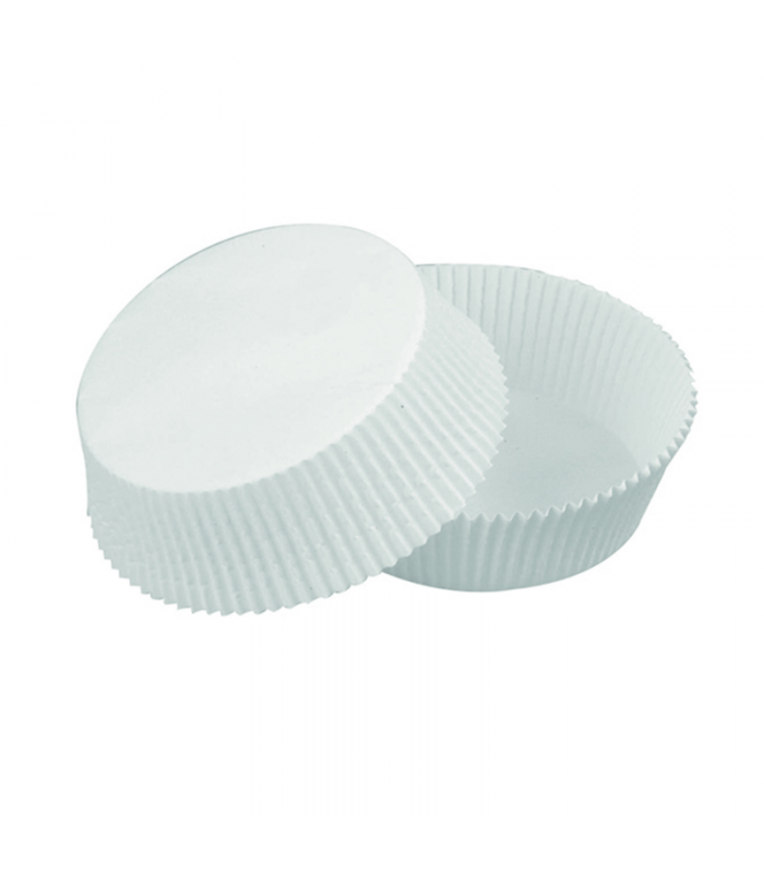 Caissette papier de cuisson ronde blanche siliconée   H36mm -100Pcs
