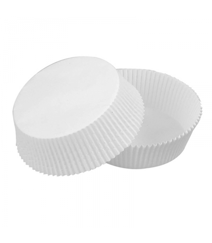 Caissette papier de cuisson ronde blanche siliconée   H60mm -100Pcs