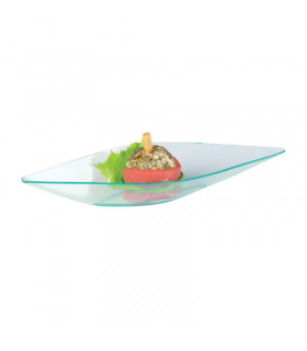 Mise en bouche plastique PS vert transparente forme diamant "Eleni" 130x41mm H20mm 15ml -24Pcs