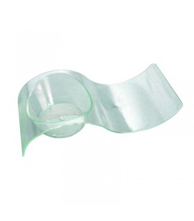 Mise en bouche  pot vague plastique PS vert transparente ?Gizmo?  100x40mm H24mm -50Pcs