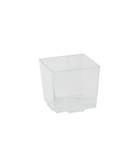 Verrine plastique PS transparente "Kara"  52x52mm H50mm 90ml -24Pcs