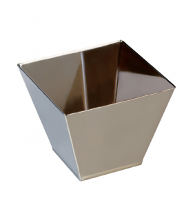 Verrine plastique PS argentée carrée "Rambo"  70x70mm H55mm -100Pcs