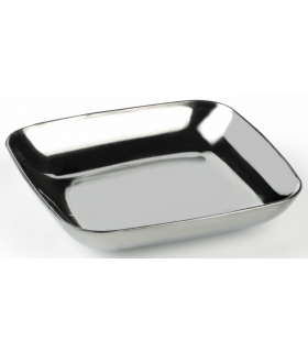 Mise en bouche plastique PS argent carrée ?Souzy? 63x63mm H10mm -100Pcs
