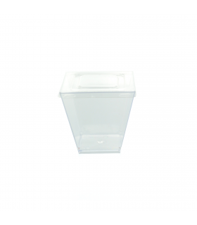 Couvercle Zeno transparent plat et carré en plastique PET 75x75mm H6mm -200Pcs