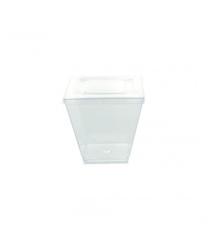 Couvercle Zeno transparent plat et carré en plastique PET 75x75mm H6mm -200Pcs