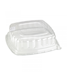 Couvercle plat transparent en plastique PET 318x318mm H85mm -24Pcs